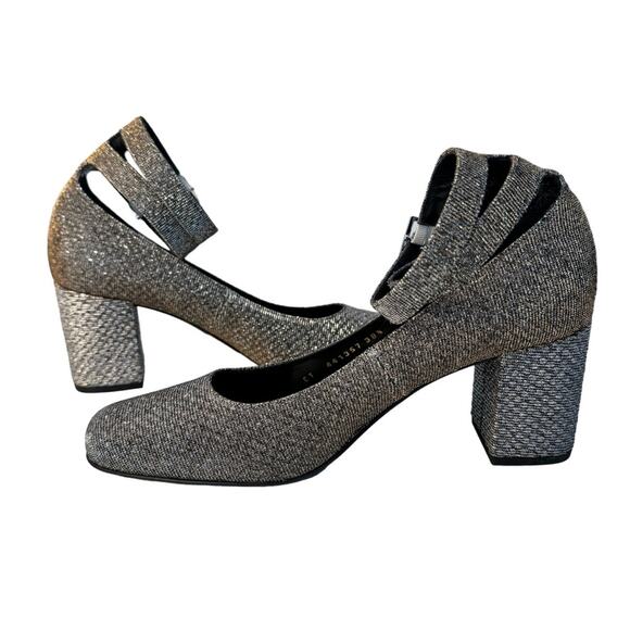 Saint Laurent Metallic Babies Double Ankle Strap Heel 38.5 - Picture 11 of 13